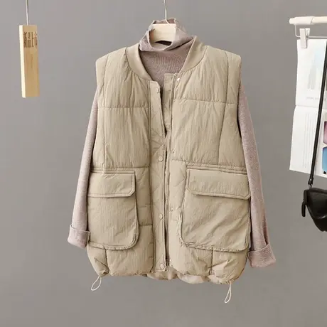 洋气羽绒棉马甲女2023年秋冬新款韩版宽松坎肩背心百搭面包服马夹图片