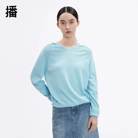 【天天&播broadcast】播羊毛镂空气质简约高级设计毛衫女图片