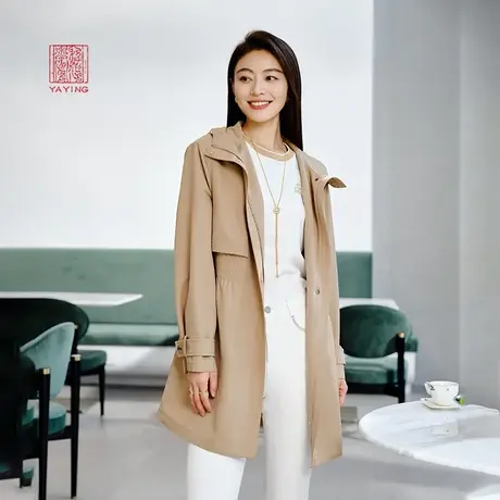 EP雅莹高端系列 纯羊毛中长款连帽风衣外套 2023秋冬新款7206A图片