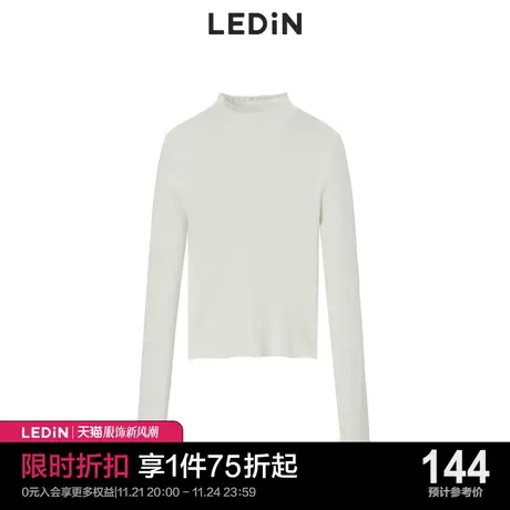 乐町半高领打底衫秋季新款简约针织衫C2EEC4101图片
