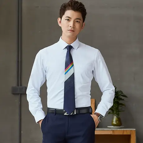 移动公司工作服长袖衬衫男秋营业厅职业装衬衫衣短袖男白色寸工装图片