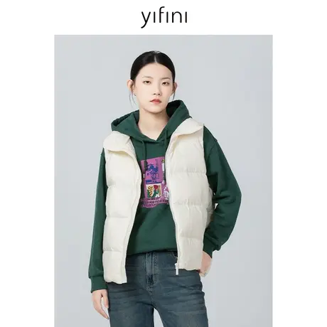Yifini/易菲美拉德羽绒宽松马甲女秋冬新款短款马夹背心外套商品大图