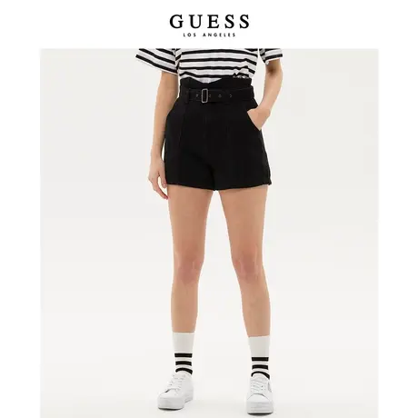 【38上新季】GUESS女士小V高腰显瘦A版牛仔短裤热裤附腰带商品大图