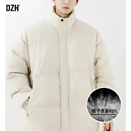 青少年日系pu皮立领羽绒服男冬季加厚2023新款短款面包服羽绒外套图片