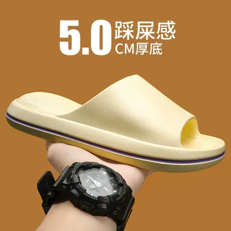 厚底拖鞋女室内家居冬季浴室洗澡防滑简约舒适踩屎感外穿凉拖鞋男商品大图