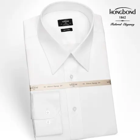 红邦创衣 婚庆男士白衬衫抗皱长袖商务修身时尚青年衬衫订婚礼服图片