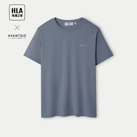 HLA/海澜之家轻商务经典系列短袖T恤24春夏新凉感圆领刺绣短袖男商品大图