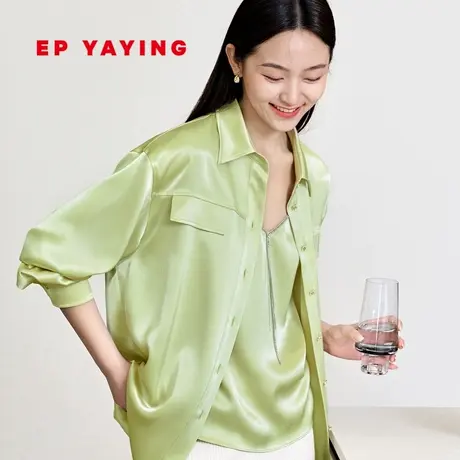 EP YAYING雅莹女装 三醋酸大廓形质感长袖衬衫 2023新款2123A商品大图