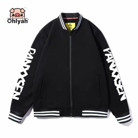 Ohlyah外套女韩版宽松棒球服潮牌情侣装加绒卫衣团队工作班服定制商品大图