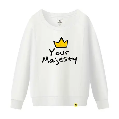 Ohlyah品牌女装卫衣纯棉薄款圆领长袖字母皇冠印花学生上衣大码潮商品大图