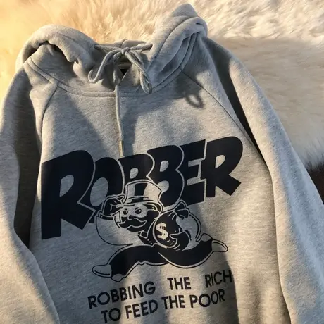 超火卫衣女宽松韩版ins连帽上衣设计感小众春秋薄款bf慵懒风外套图片