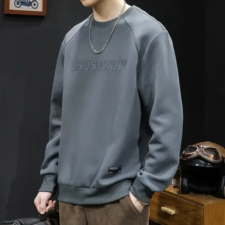 卫衣男秋冬款潮牌男款大码春季2023新款男士加肥加大上衣长袖圆领商品大图