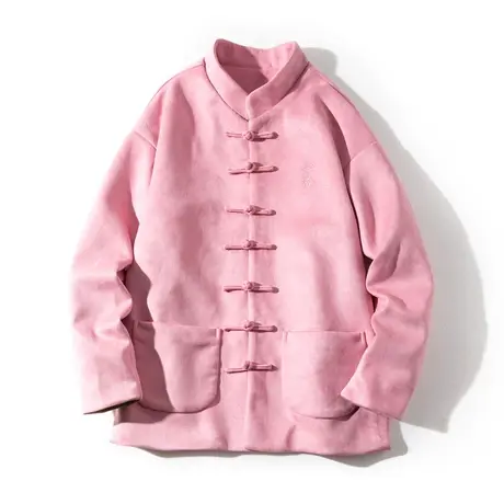 中国风唐装麂皮绒复古盘扣男学生国潮百搭宽松大码男士夹克衫国潮商品大图