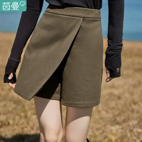茵曼官方旗舰店裙裤女秋季2023新款百慕大短裤五分裤阔腿裤小个子图片