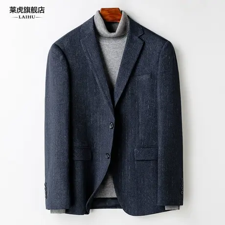 秋季新款青年休闲小西装外套男士韩版帅气条纹小西服上衣男修身潮商品大图