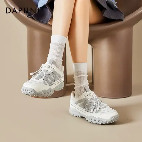 达芙妮芭蕾运动鞋女2025新款夏季厚底休闲小白女鞋网面透气德训鞋商品大图