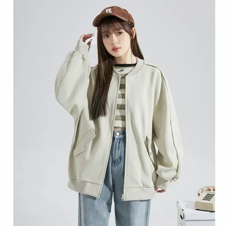 唐狮早春新款棒球服外套女美式设计感宽松休闲针织开衫春秋商品大图