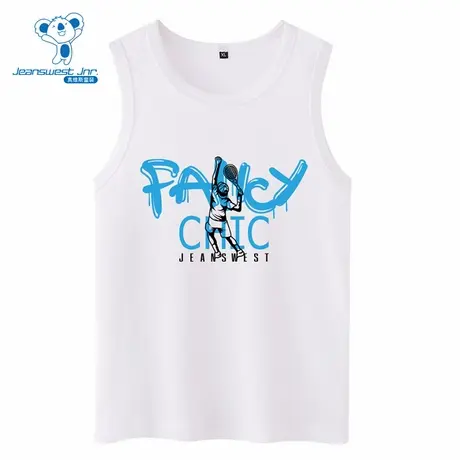 VS真维斯童装夏季款 个性印花团男童休闲宽松无袖T恤上衣商品大图