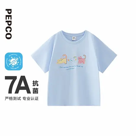 小猪班纳童装2025夏装新款儿童短袖T恤中大童女童圆领上衣女孩潮图片