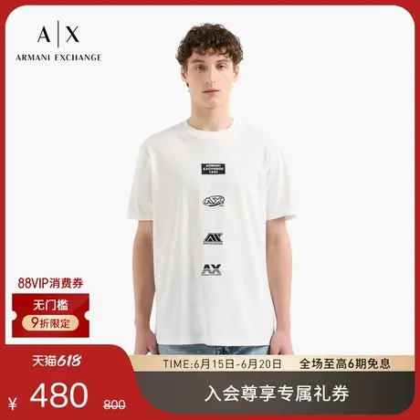 ARMANI EXCHANGE/阿玛尼2025夏季新款男士有机棉宽松圆领短袖T恤图片