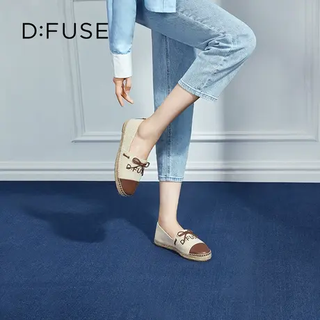 【昕怡粉丝专享】Dfuse夏季蝴蝶结圆头小香风一脚蹬渔夫鞋图片