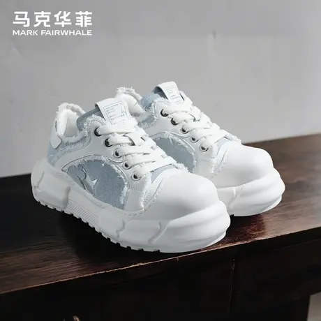 马克华菲男鞋夏季透气板鞋厚底增高老爹鞋男2025新款鞋子男款潮鞋商品大图