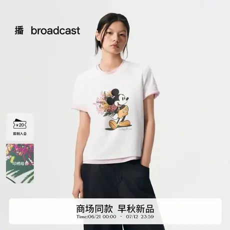 播商场同款迪士尼米奇系列休闲短袖T恤女25早秋新款BDS3YD3031商品大图