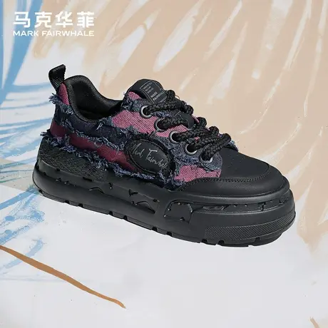 马克华菲2025年夏季新款情侣潮流百搭休闲鞋厚底耐磨透气增高板鞋商品大图