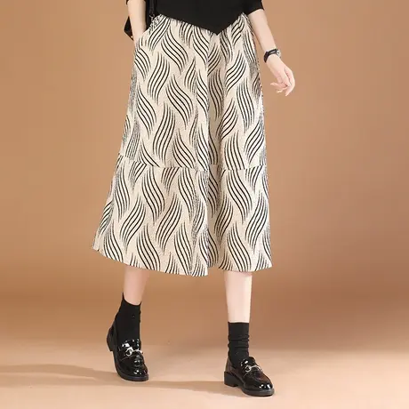韩潮袭人高腰显瘦垂坠感A字半身裙女2023秋冬新款气质通勤中长裙图片