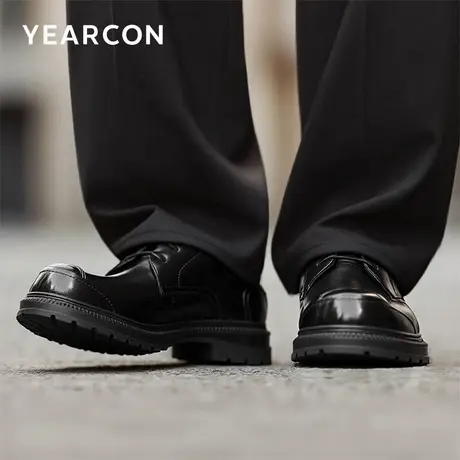 意尔康皮鞋男士2025秋款商务休闲皮鞋高端真皮英伦新郎结婚德比鞋商品大图