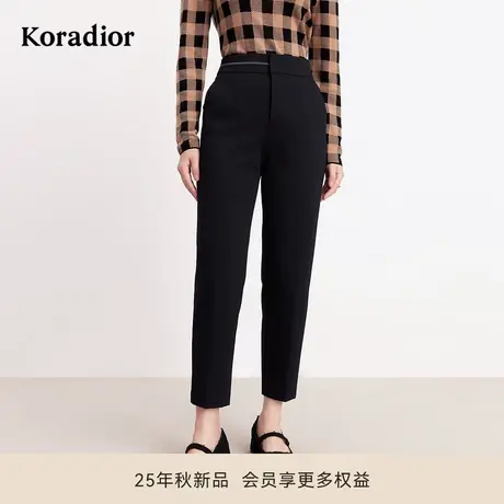 珂莱蒂尔冬季通勤高腰显瘦九分裤女百搭休闲直筒西装裤图片