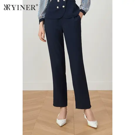 YINER音儿女装2021秋季新款舒适弹力长款休闲裤商品大图