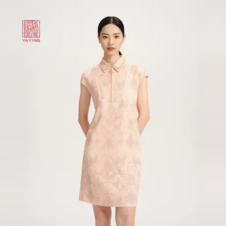 EP雅莹高端系列 国风压褶无袖衬衫领连衣裙 商场同款4351A图片