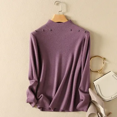 半高领毛衣套头打底衫女春秋2024年新款内搭爆款百搭洋气针织衫女图片