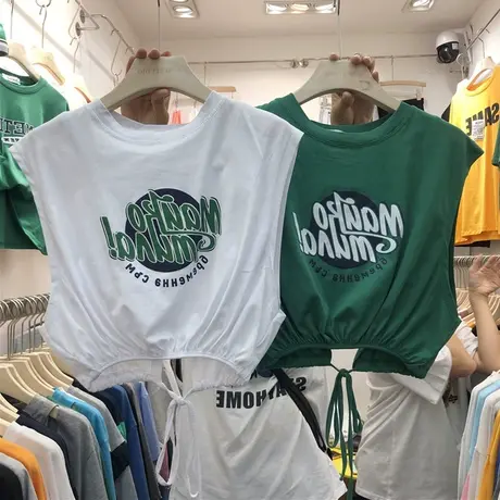 假两件无袖t恤女2025年新款夏季宽松韩版百搭半袖设计感小众上衣商品大图