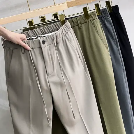 九分西裤男士裤子春秋2023新款潮流韩版修身直筒休闲裤男春季高端商品大图