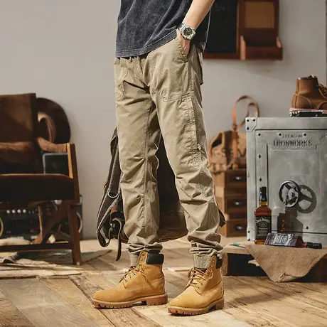 Modi Nick/摩帝尼克男款裤子夏季薄款男士工装裤宽松直筒纯棉裤子商品大图