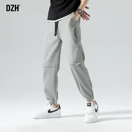 男士修身休闲裤男春秋季裤子潮牌百搭抽绳束脚裤男裤2023新款长裤商品大图