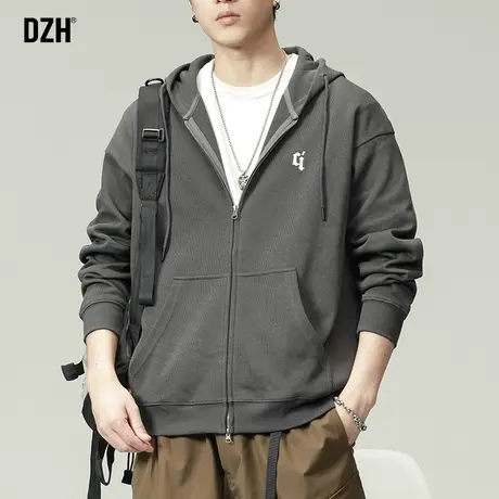 男士休闲运动外套男潮高级感卫衣美式重磅连帽开衫春秋上衣连帽衫图片