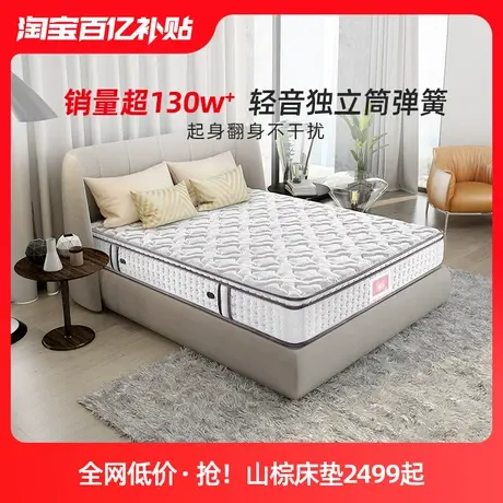 穗宝乳胶独立袋装弹簧床垫山棕硬席梦思1.8m成人定制20cm jm系列商品大图