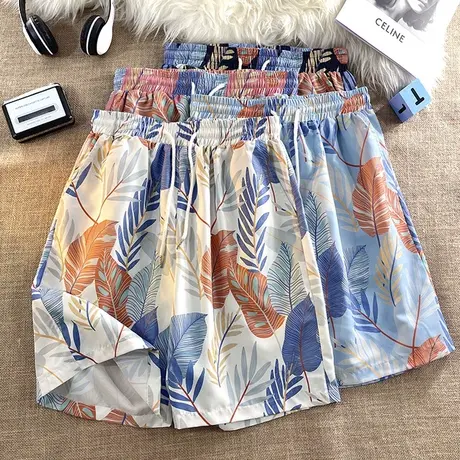 花短裤沙滩裤男夏季薄款速干潮牌宽松居家睡裤休闲大裤衩子五分裤图片