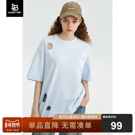 Lilbetter短袖t恤男2024夏季新款宽松上衣美式情侣装圆领打底衫LB商品大图