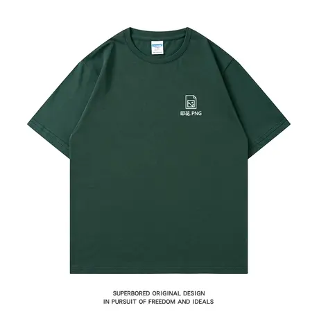 设计师简约趣味印花.PNG短袖t恤男夏季纯棉宽松半袖体恤商品大图