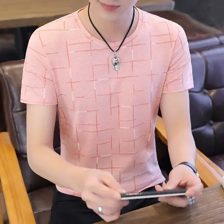 冰丝t恤男短袖2023年夏季新款圆领宽松丅恤冰感薄款夏装男生半袖商品大图