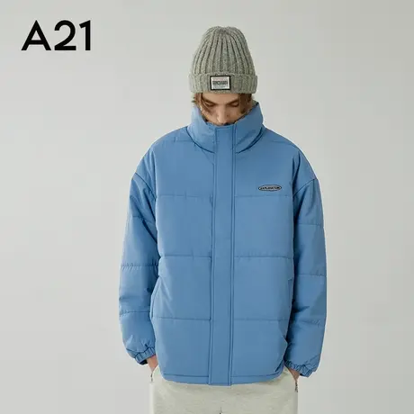 A21男装宽松立领刺绣棉服外套秋冬新款加厚保暖棉衣男士夹棉外套图片