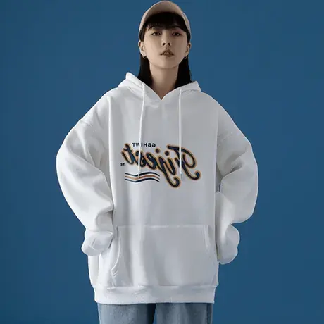 chic港味连帽卫衣女2020秋冬宽松韩版bf慵懒风加绒加厚外套潮ins商品大图