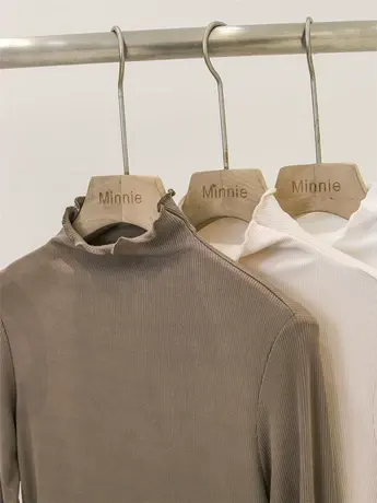 波浪边半高领抓绒打底衫女秋冬内搭2022新款弹力修身长袖t恤上衣图片