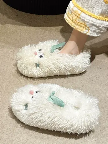 可爱少女心包头棉拖鞋女2023秋冬新款厚底防滑包跟保暖月子毛毛鞋商品大图