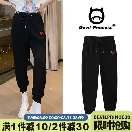 高街港式显瘦百搭ins同款运动裤女春薄款日系复古卫裤bf风休闲裤图片