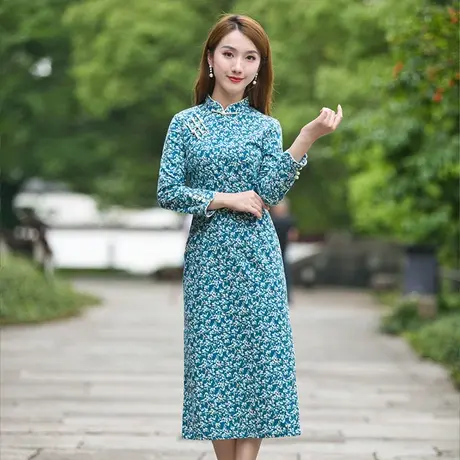 筠雅改良旗袍年轻款中国风棉麻连衣裙日常可穿复古优雅气质小裙子商品大图